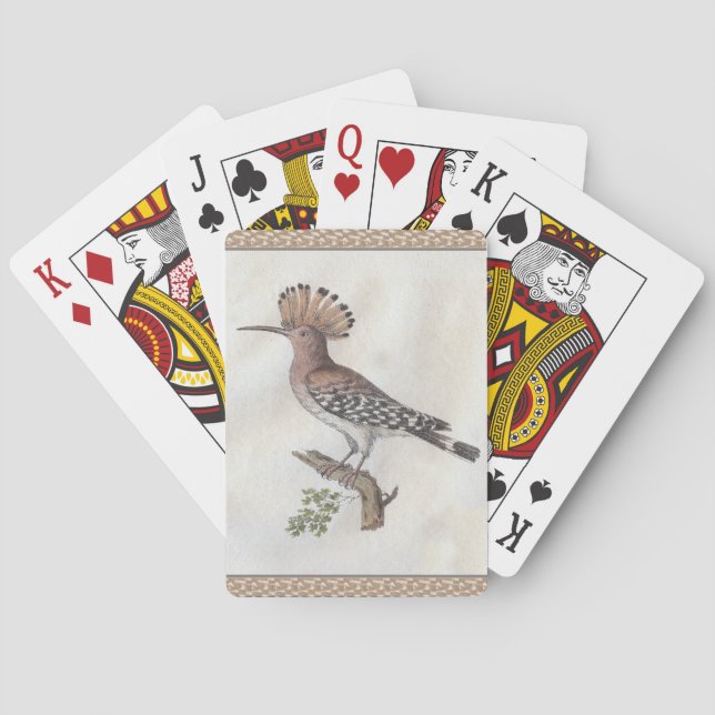 Hoopoe Antique Engraving Playing Cards (Back)