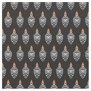 Hoopoe Bird Geometric Pattern Fabric