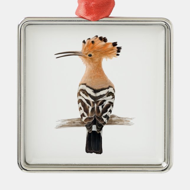 Hoopoe Bird Metal Tree Decoration (Front)