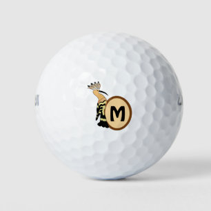 Hoopoe Whimsical Bird Monogram Golf Balls