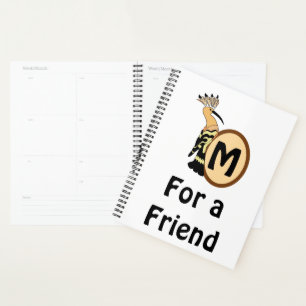 Hoopoe Whimsical Bird Monogram Planner