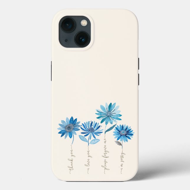 Ho'oponopono & Bohemian Blue Flowers  Case-Mate iPhone Case (Back)