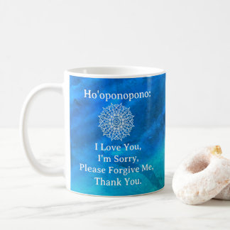 Ho'oponopono Forgiveness Blue Green Mandala Coffee Mug