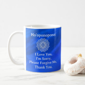 Ho'oponopono Forgiveness Blue Ombre Mandala Coffee Mug