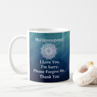 Ho'oponopono Forgiveness Blue Ombre Mandala Coffee Mug