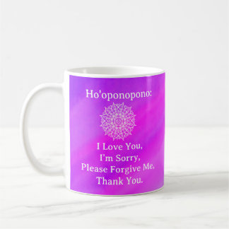 Ho'oponopono Forgiveness Pink Purple Ombre Mandala Coffee Mug