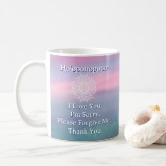 Ho'oponopono Forgiveness Purple Pink Green Mandala Coffee Mug