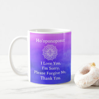Ho'oponopono Forgiveness Purple Pink Ombre Mandala Coffee Mug