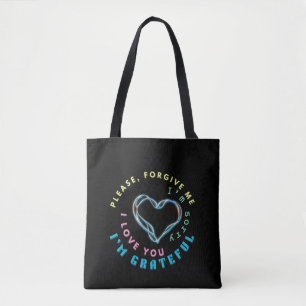Ho'oponopono Healing Mantra – Light Blue Spiritual Tote Bag