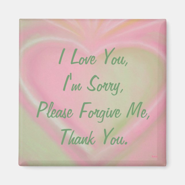 Ho'oponopono magnet-pinkheart magnet (Front)