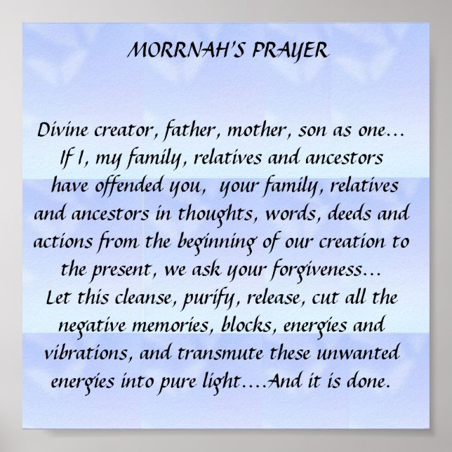 HO'OPONOPONO MANTRA (Hawaiian) Poster (Front)