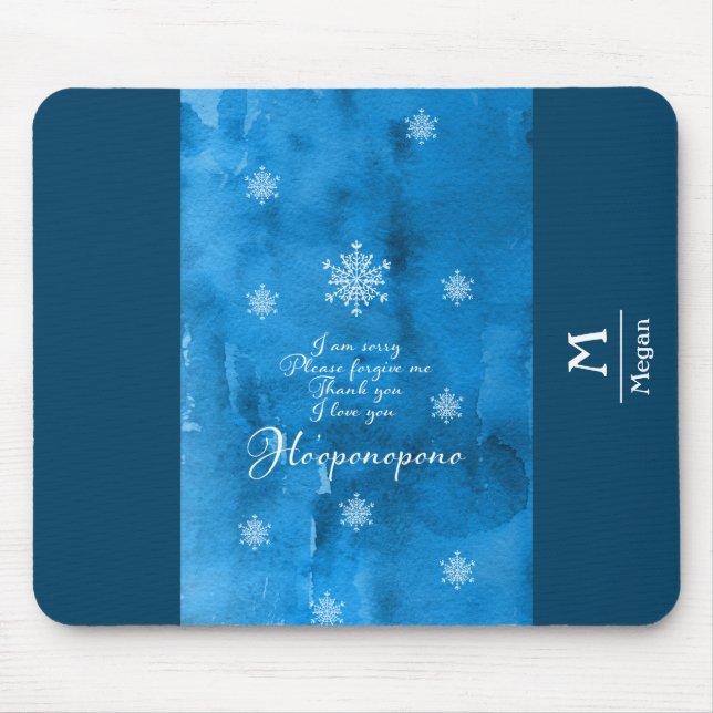 Ho'oponopono prayer modern design monogram name mouse mat (Front)