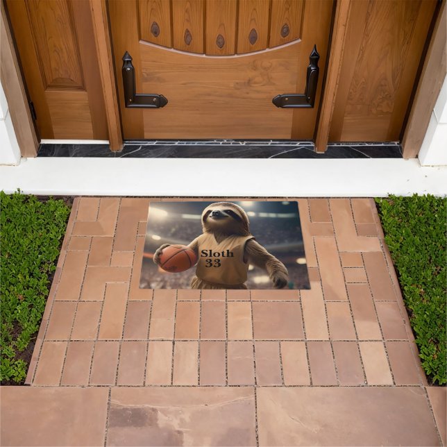 Hoops and Hangs: The Slam Dunking Sloth, Doormat (Outdoor)