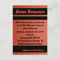 Hoops Bar Mitzvah Invitation Orange