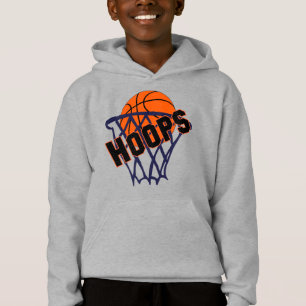 Hoops Basketball & Net Boys Hoodie