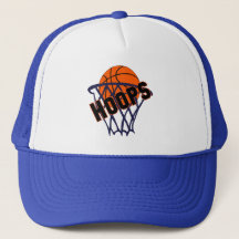 Hoops Basketball & Net Trucker Hat/Cap