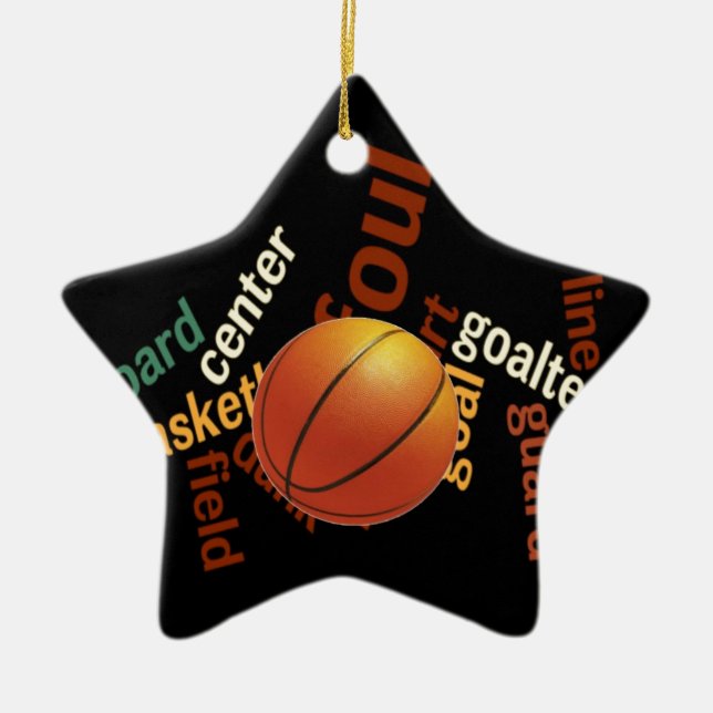 Hoops Basketball Sport Fanatics.jpg Ceramic Tree Decoration (Front)