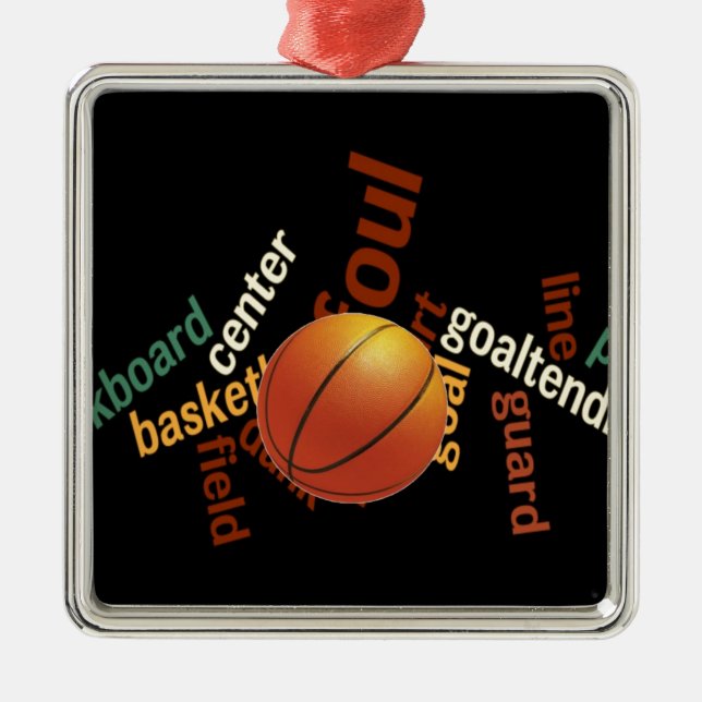 Hoops Basketball Sport Fanatics.jpg Metal Tree Decoration (Front)