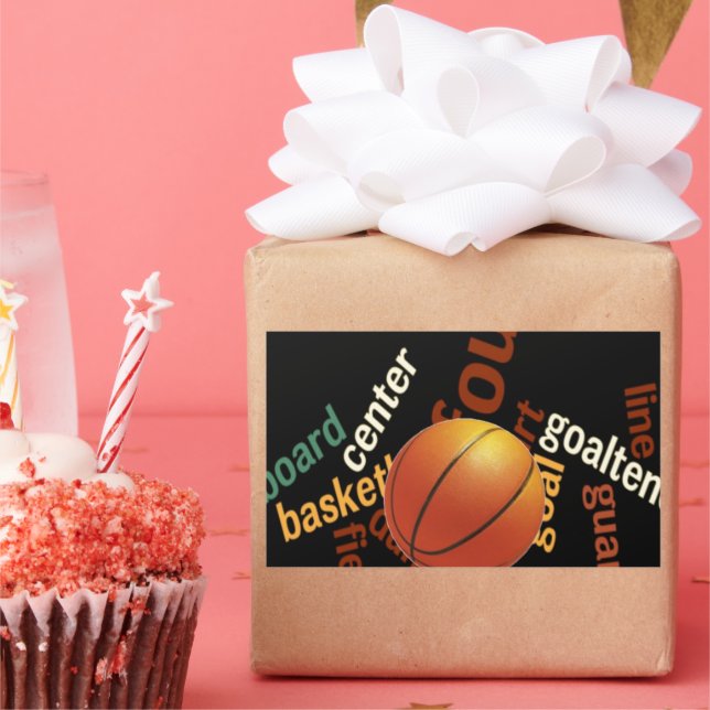 Hoops Basketball Sport Fanatics. Rectangular Sticker (Party)