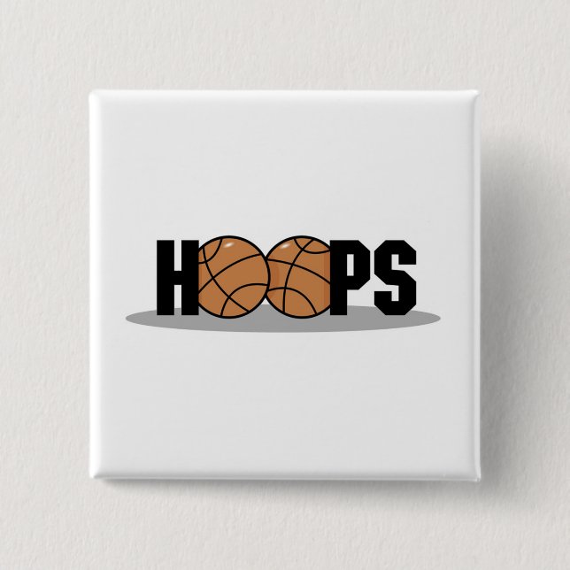 Hoops Basketball T-shirts and Gifts 15 Cm Square Badge (Front)