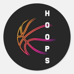 Hoops Bysketbyll Player Retro  Classic Round Sticker