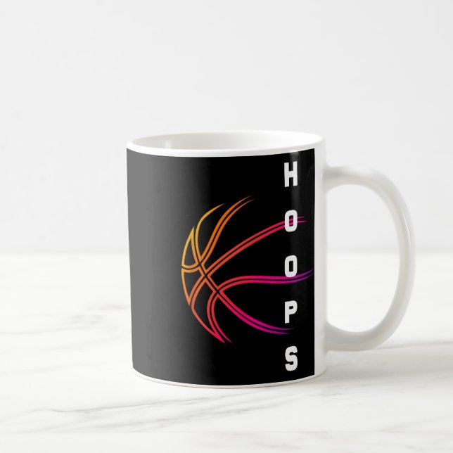 Hoops Bysketbyll Player Retro  Coffee Mug (Right)