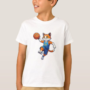 Hoops Cat Basketball Design Funny Cat Lover T-Shirt