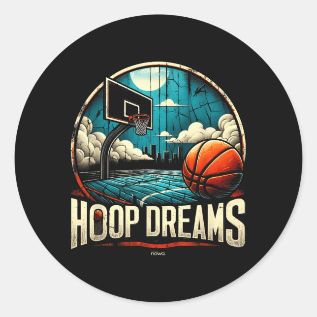 Hoops Classic Round Sticker (Front)