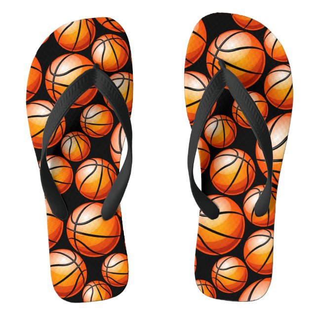 Hoops Dribble Basketball Sports Gift Collection Flip Flops (Footbed)