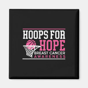 Hoops For Hope Basketball Player Breast Cancer Awa Magnet