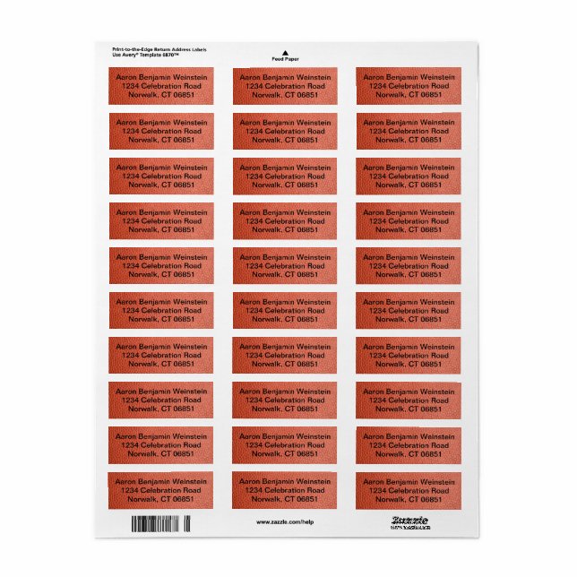 Hoops Return Address Label (Full Sheet)