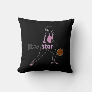 Hoopstar Black and White Basketball Pillow
