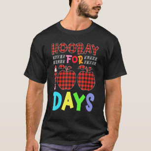Hooray For 100 Days Buffalo Plaid Happy 100th Day  T-Shirt