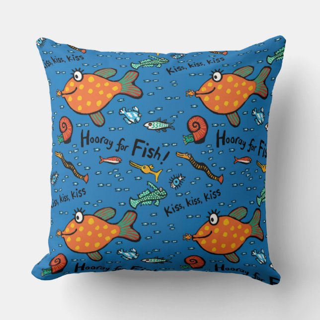 Hooray For Fish Pattern Cushion (Front)