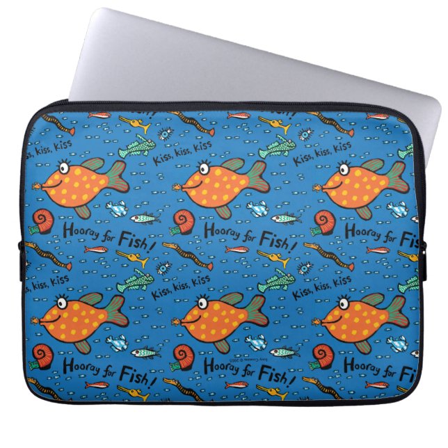 Hooray For Fish Pattern Laptop Sleeve (Front)
