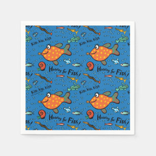 Hooray For Fish Pattern Napkin