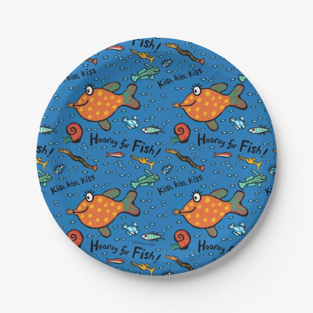 Hooray For Fish Pattern Paper Plate (Front)