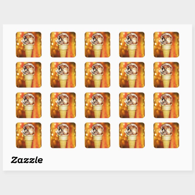 Hooray for Ice Cream Square Sticker (Sheet)
