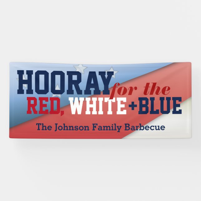 Hooray for July 4th Patriotic Flag Barbecue Banner (Horizontal)