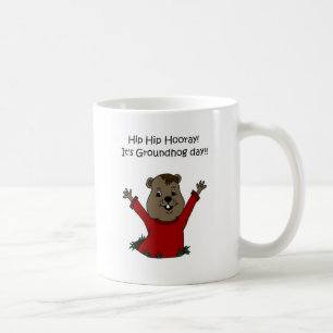 hooray its Groundhog day in white Coffee Mug