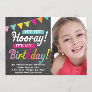 Hooray It's My Birthday (Photo Invitation) Invitation