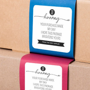 Hooray Thank You Sticker – Small Business Branding