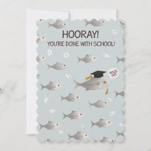 Hooray You're Done With School Funny Fish Graduate Holiday Card