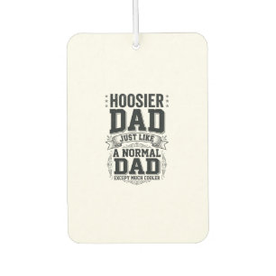 Hoosier Dad Vintage Engraving Quote Shirt Design_1 Car Air Freshener