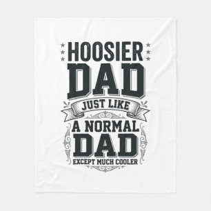 Hoosier Dad Vintage Engraving Quote Shirt Design_1 Fleece Blanket