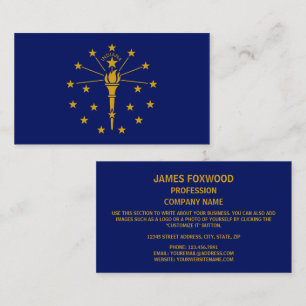 Hoosier Flag, Flag of Indiana Business Card