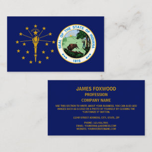 Hoosier Flag & Seal, Flag of Indiana Business Card