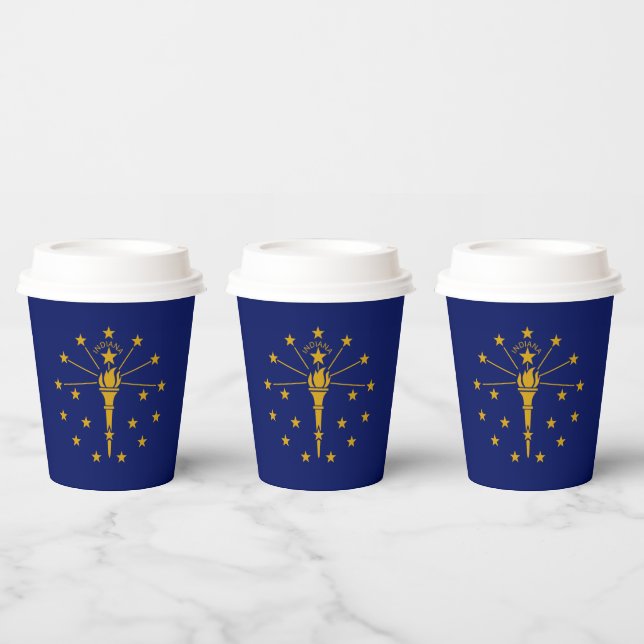 Hoosier Flag & Seal, Flag of Indiana Paper Cups (Multi)