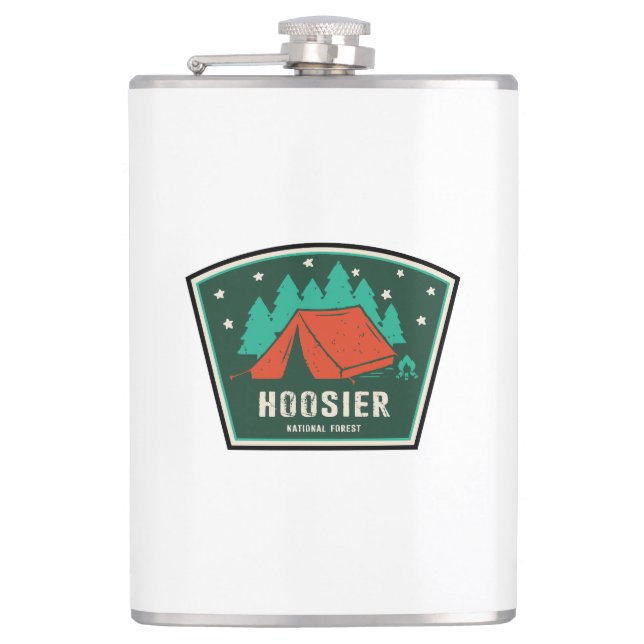 Hoosier National Forest Camping Hip Flask (Front)