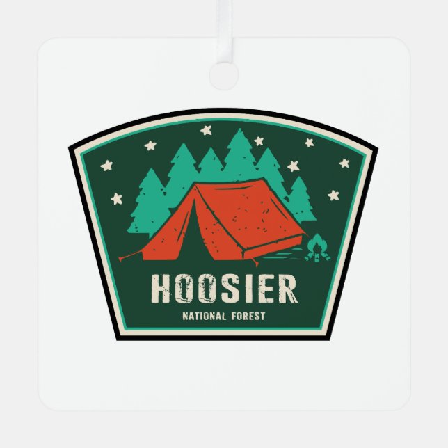Hoosier National Forest Camping Metal Tree Decoration (Front)